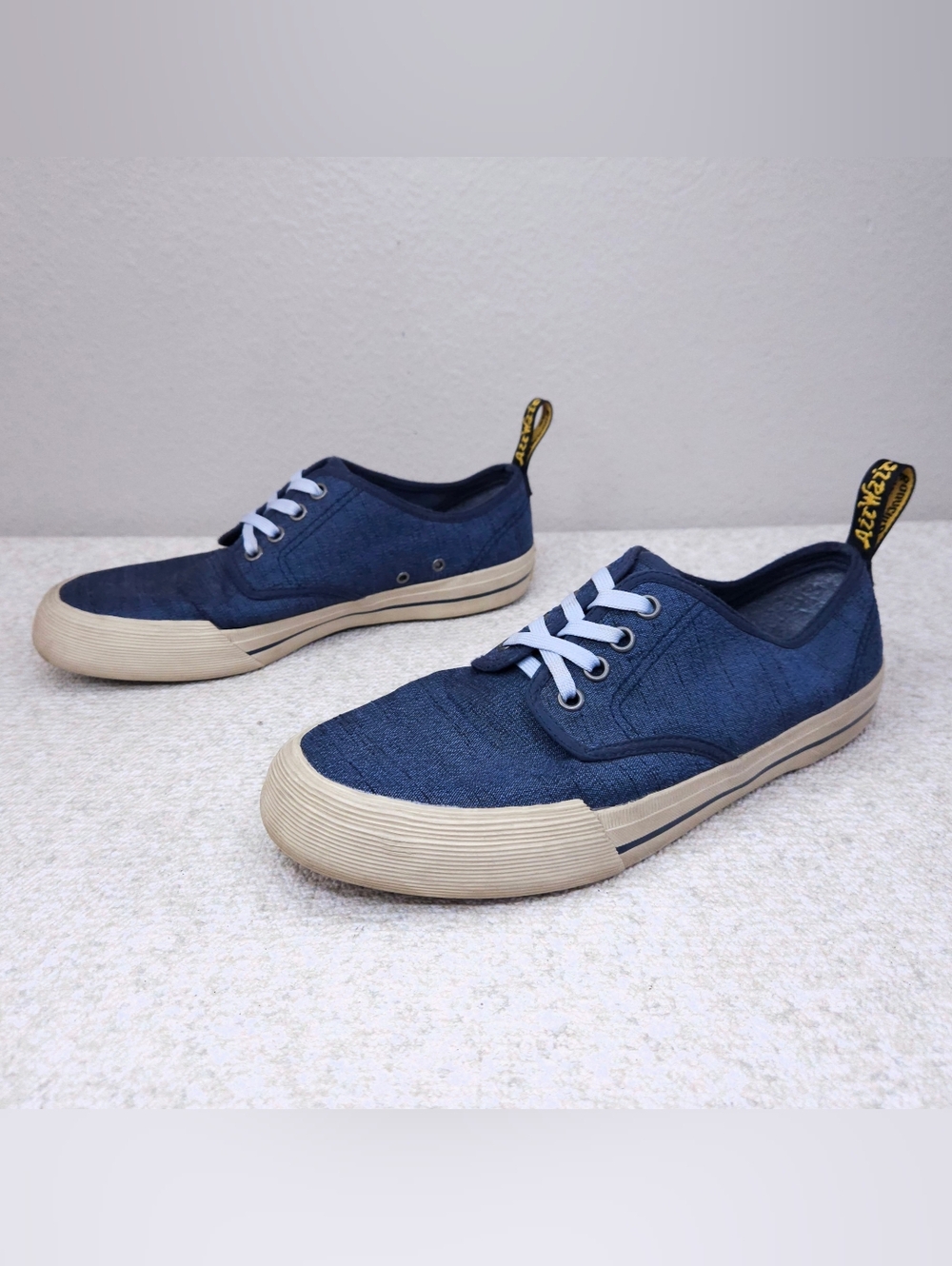 Dr. Martens Pressler Canvas Lace-Up Sneakers US 8 Blue Air Wair Flats